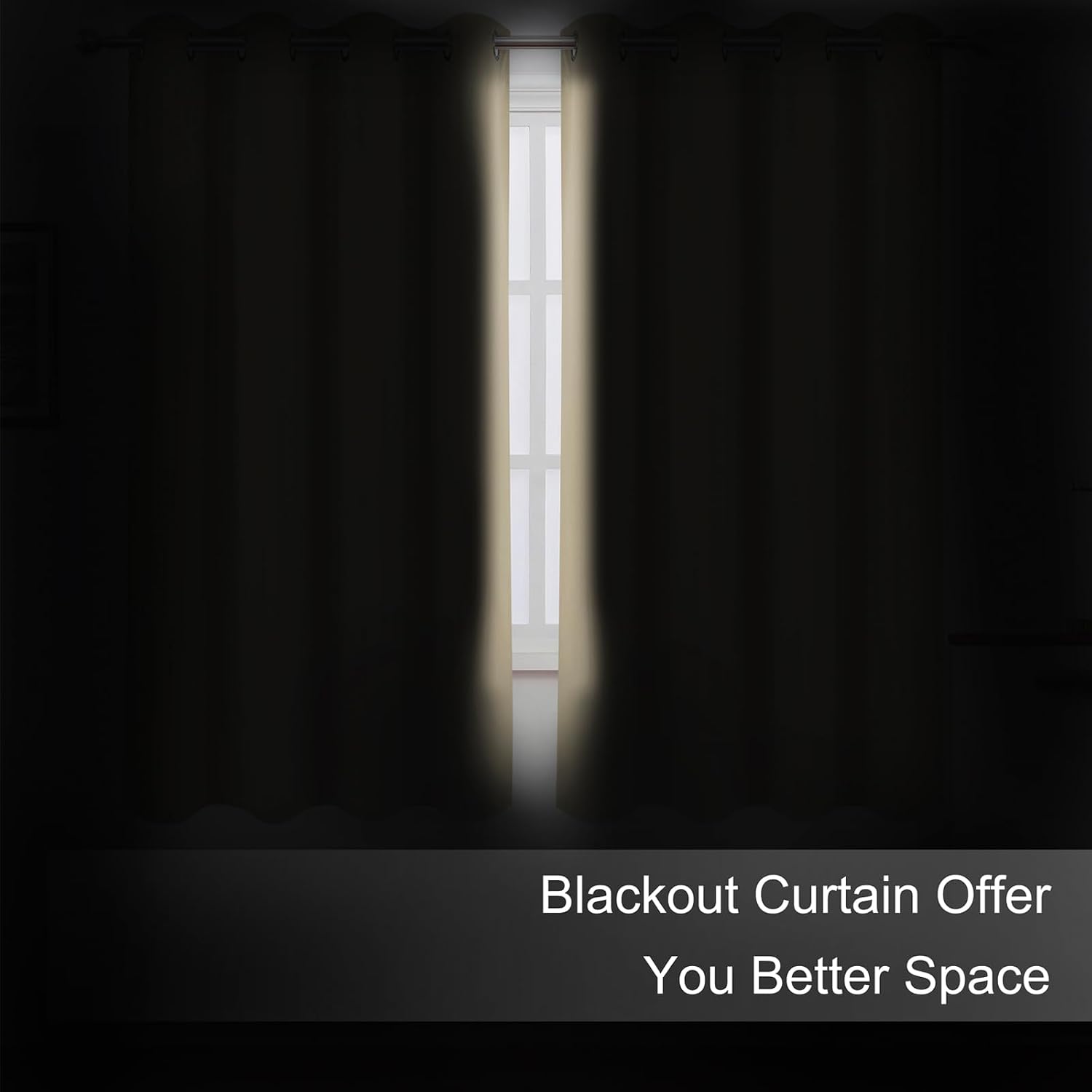 Lemomo Blackout Curtains 66 x 72 Inch Long Beige Curtains Set of 2 Panels Room Darkening Curtains for Bedroom and Living Room 72 Inch silver
