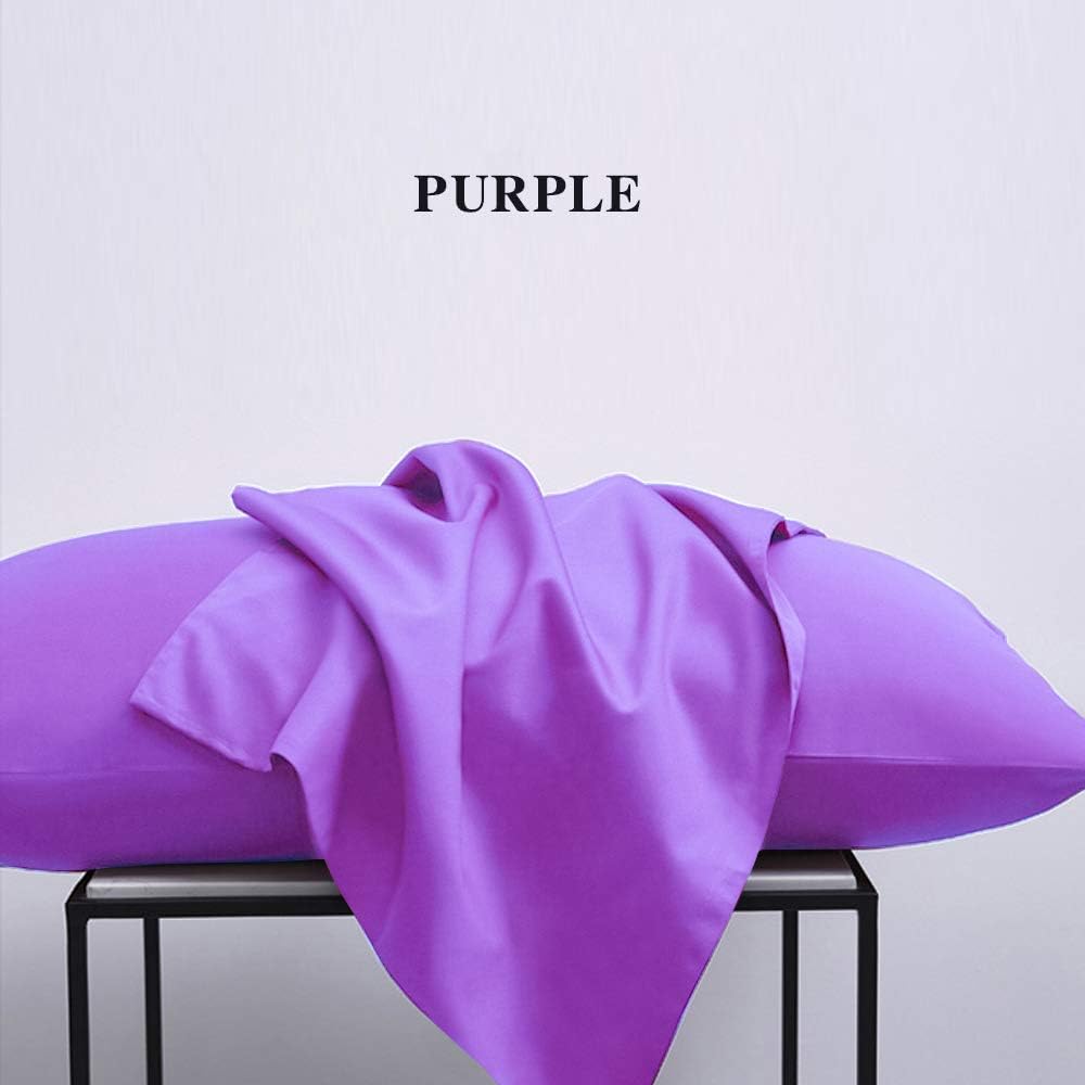 Ntbay Queen Pillowcase Set - 4 Pack Brushed Microfiber 20x30 Pillowcases - Soft, Wrinkle-Free, Fade-Resistant, Stain-Resistant, Purple Pill…