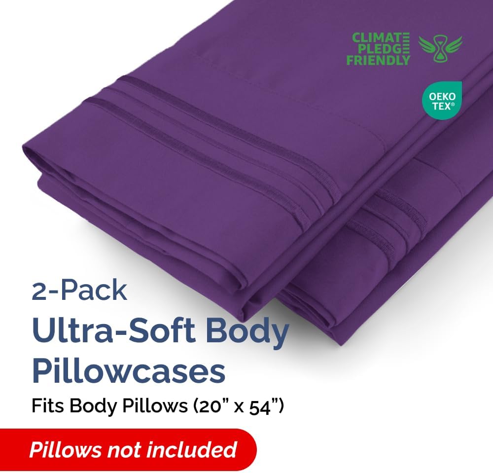 Body Pillowcases Set of 2-20x54 Long Body Pillow Case - Soft Body Pillow Cover for Sleeping & Side Sleepers - Comfy, Breathable, Wrinkle…