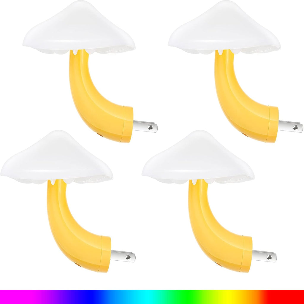 Honoson 4 Pieces Mushroom Night Light LED Night Light Plug in Lamp 7 Color Magic Mini Pretty Mushroom Shaped Lamp Adults(7-Color Light…