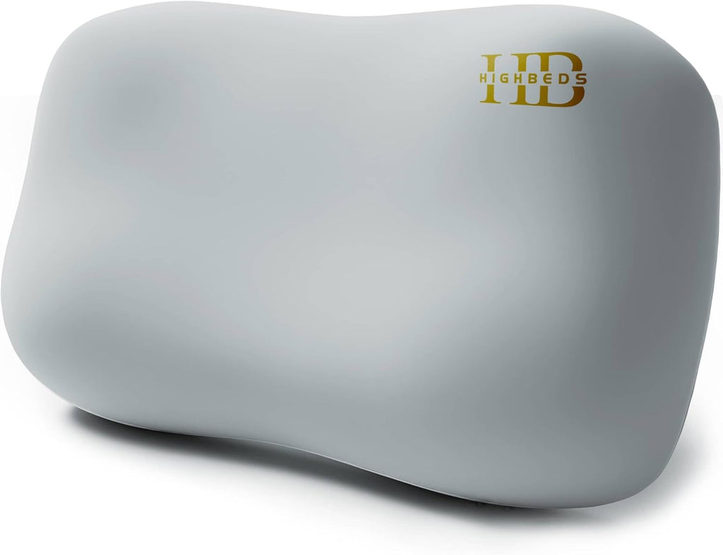 HighBeds Cervical Neck Pillow for Neck - Memory Foam Pillow for Side and Back Sleepers, BASF Support with Ergonomic Pillow(Grey) Cotton Grey