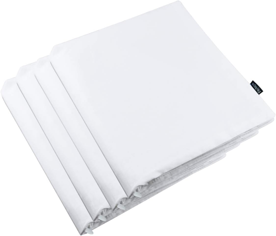 Faylapa 4 Pack Silky Satin Throw Pillow Cases Heavy Silk Satin Decorative Pillow Covers Solid Dyed Soft Pillow Cover Home Decor(White…