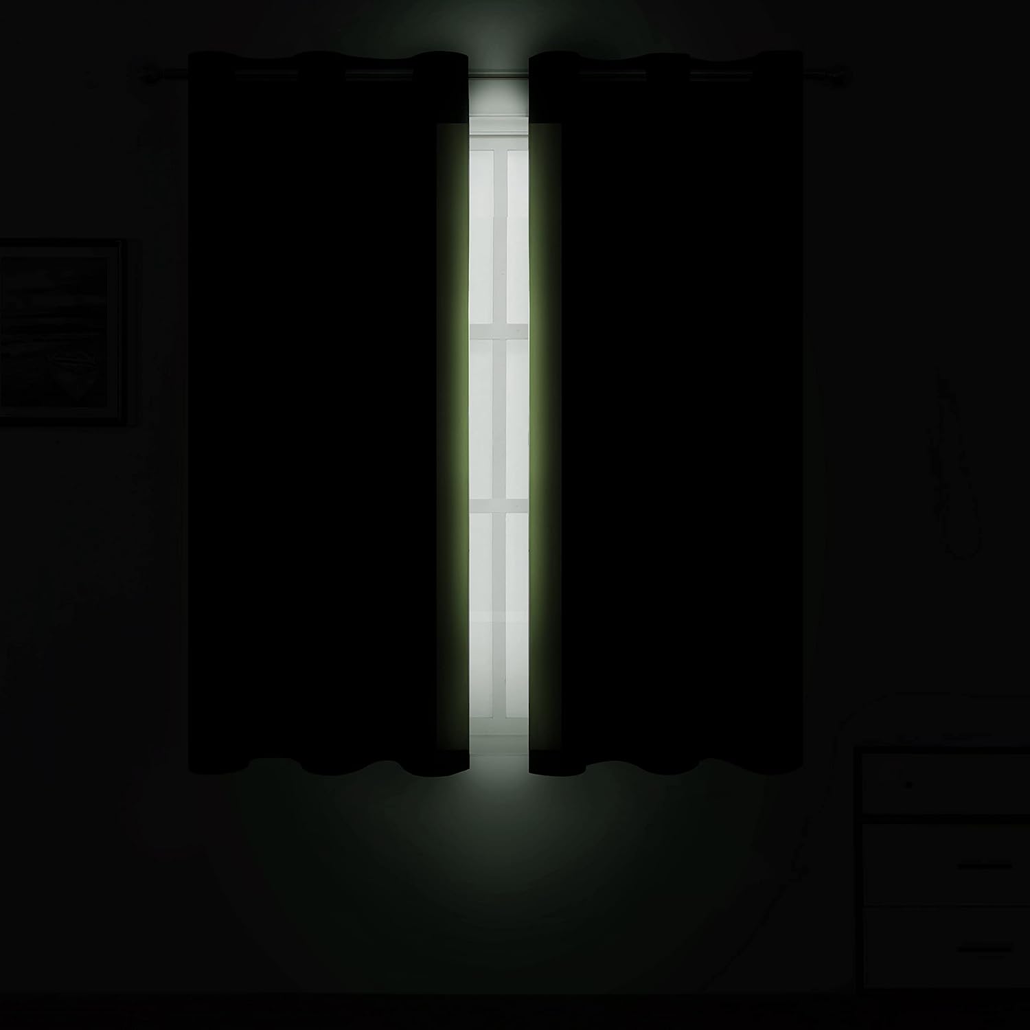 Lemomo Light Green Thermal Blackout Curtains/52 x 54 Inch/Set of 2 Panels Room Darkening Curtains for Bedroom 54 Inch Green
