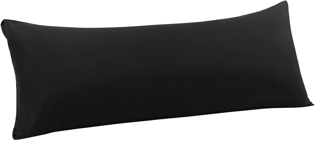 PiccoCasa Body Pillow Cover with Zipper Closure, Brushed Microfiber, Black (20"x54")