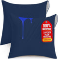 Utopiabedding Utopia Bedding 2 Pack Waterproof Throw Pillow Protectors with Zipper 26 x 26 Inches (Navy), Bed Bug Proof Pillow Case Covers,…