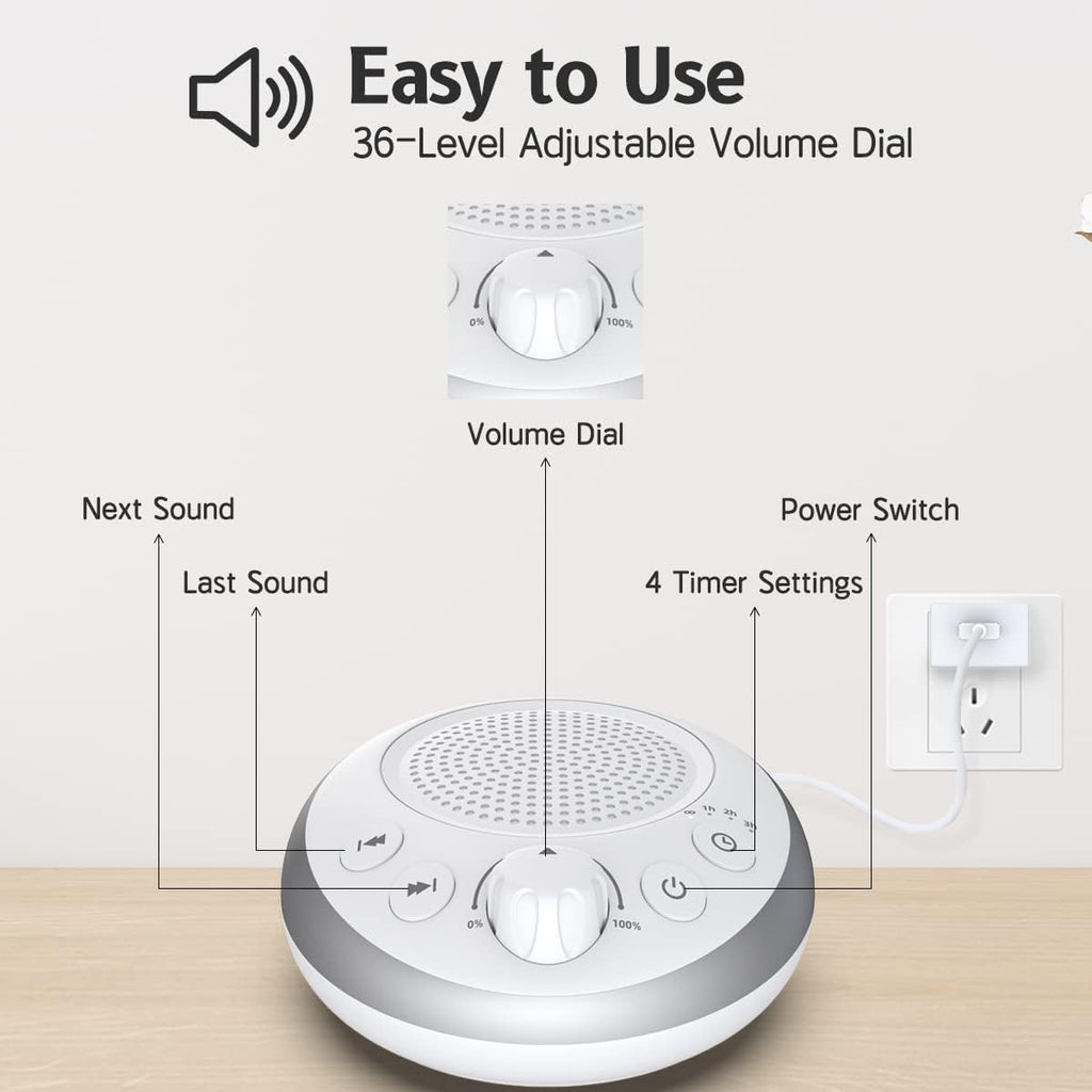 iDealSleep Loud Pink Noise Machine Sleep Machine Nostop 30 Soothing Sounds for Baby Kids Adults Sleep Pinknoise Machine 36-Level Vol Auto-O…