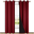 Nicetown Blackout Curtains 80 inches Long, Full Light Blocking Drapes with Black Liner for Nursery, Thermal Insulated Draperies for Hall, V…