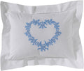 Jacaranda Living Embroidered Boudoir Pillow Cover, 12x16 Decorative Linen Accent Cushion Cover, Cotton Percale, Elegant Floral Design for…