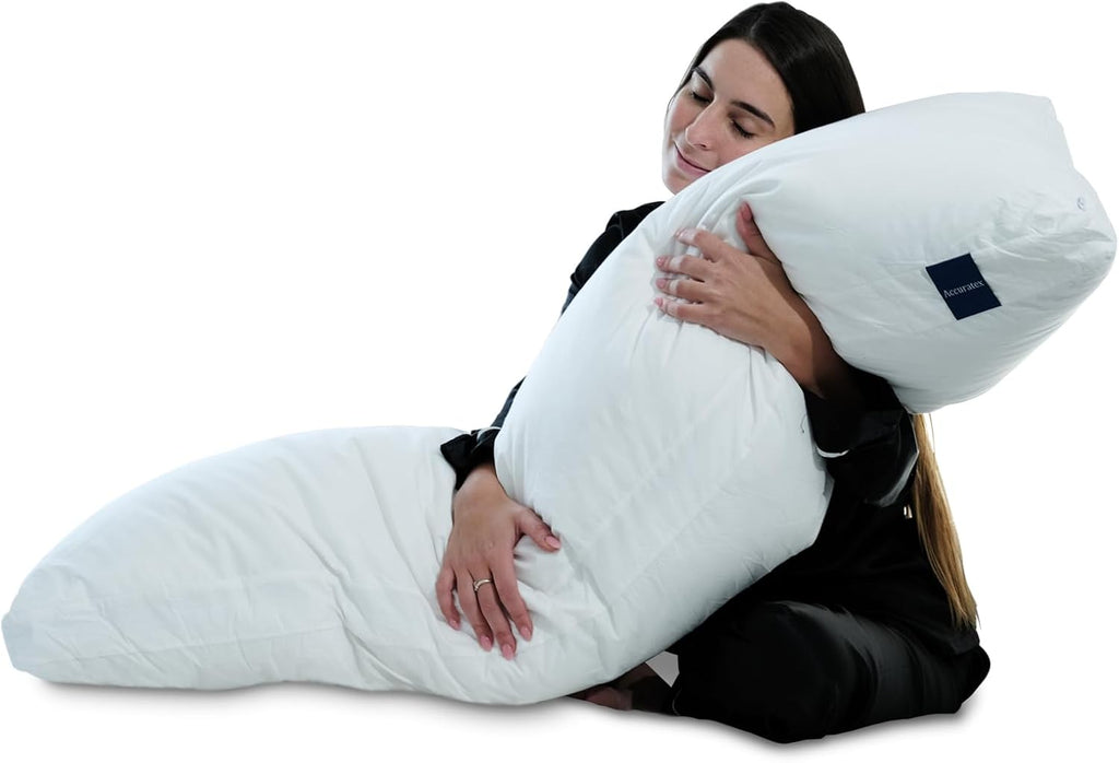 Accuratex Full Body Pillow for Adults - Hybrid Shredded Memory Foam Firm Body Pillow with Soft Fluffy Down Alternative Cotton Cover - Adjus…