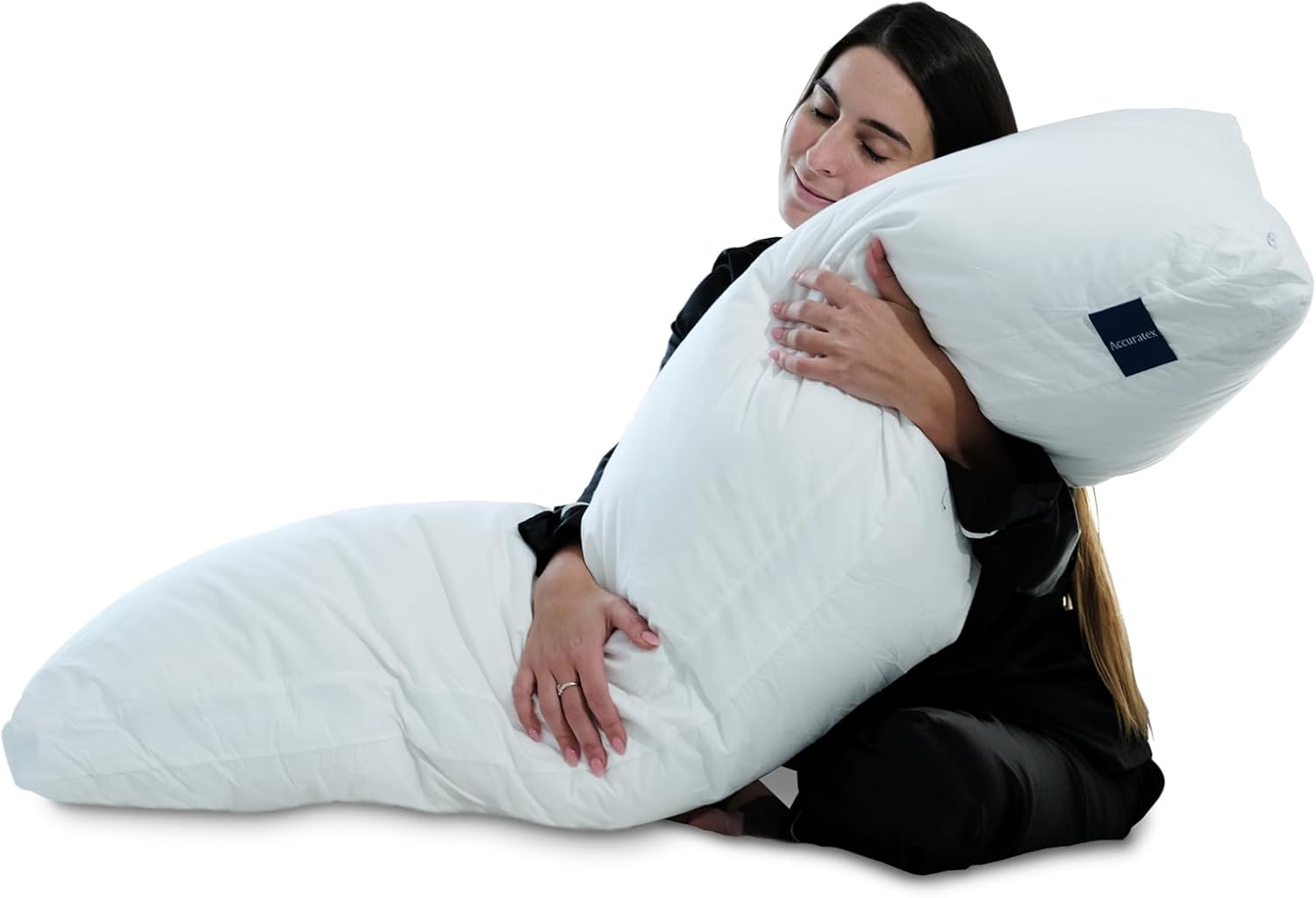 Accuratex Full Body Pillow for Adults - Hybrid Shredded Memory Foam Firm Body Pillow with Soft Fluffy Down Alternative Cotton Cover - Adjus…