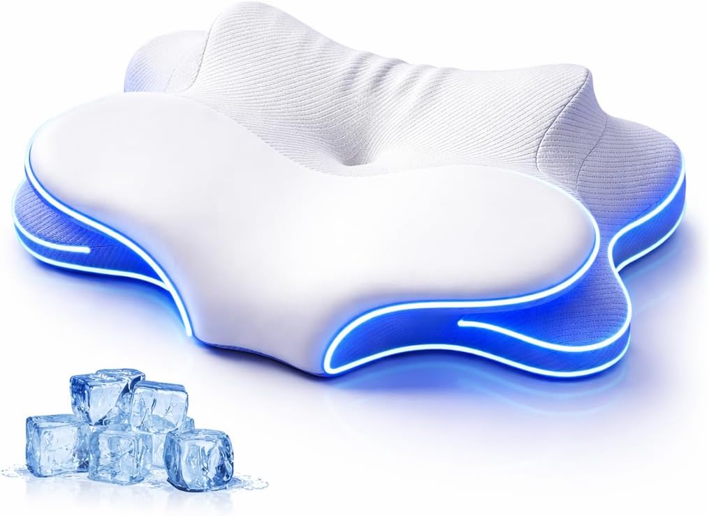 Funccube Cervical Neck Pillow - Memory Foam Pillow for Sleeping, Ergonomic Neck Support Contour Pillows for Side Back Stomach Sleepers, Orth…