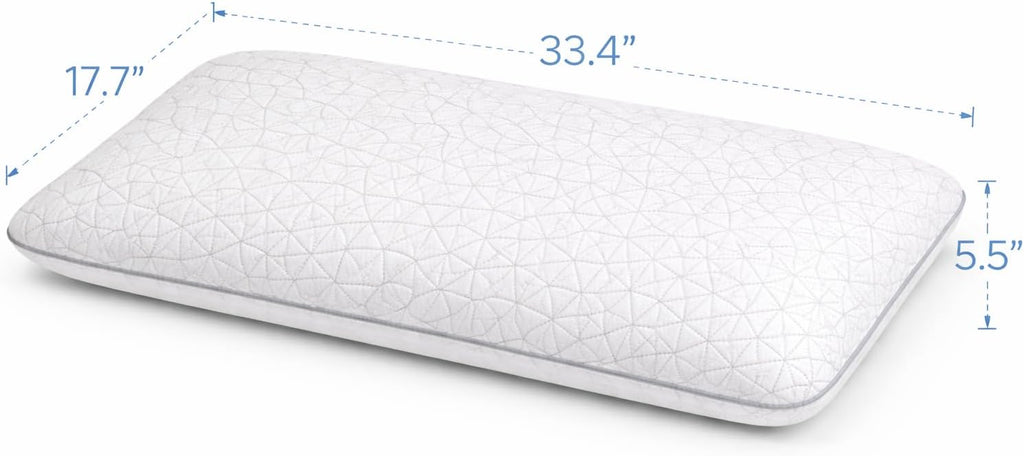 eluralux Quilted Bamboo Pillow Cover Collection – Cooling Pillow Protector with Zipper – Soft, Breathable & Washable Fabric (White,…