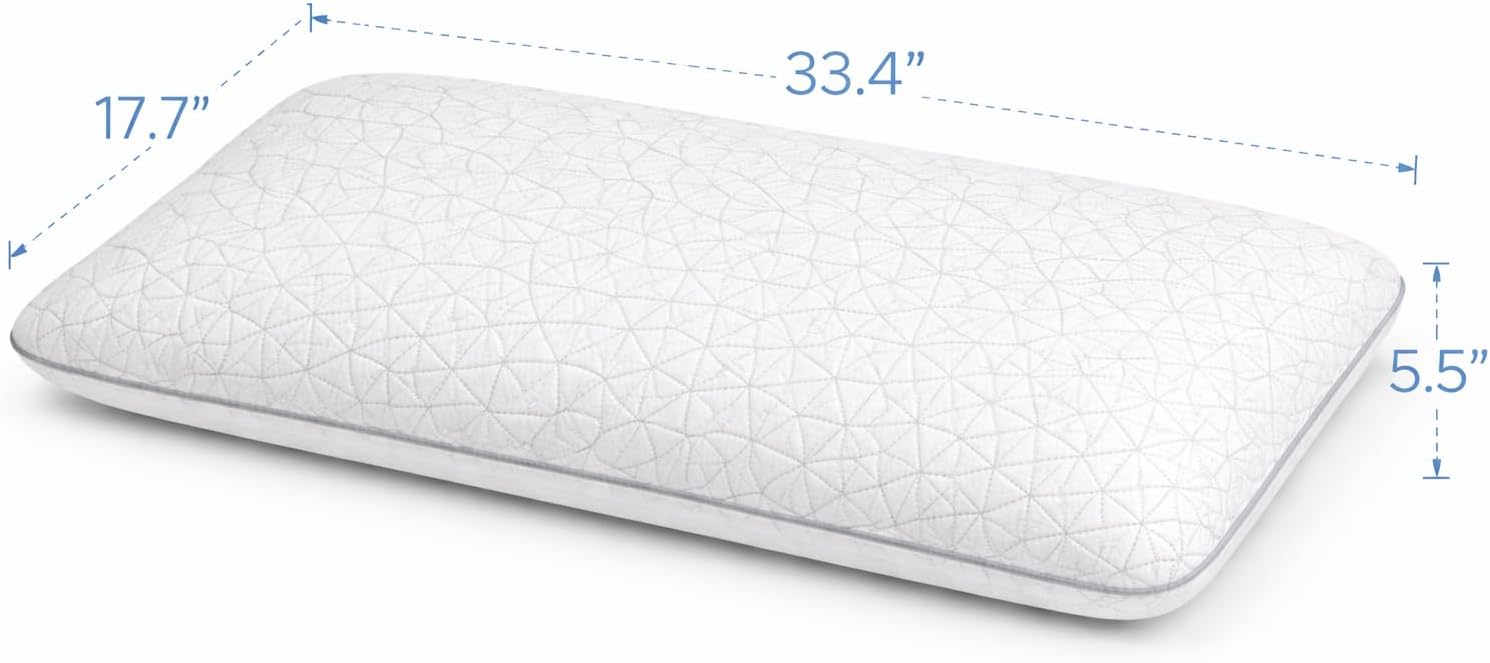 eluralux Quilted Bamboo Pillow Cover Collection – Cooling Pillow Protector with Zipper – Soft, Breathable & Washable Fabric (White,…