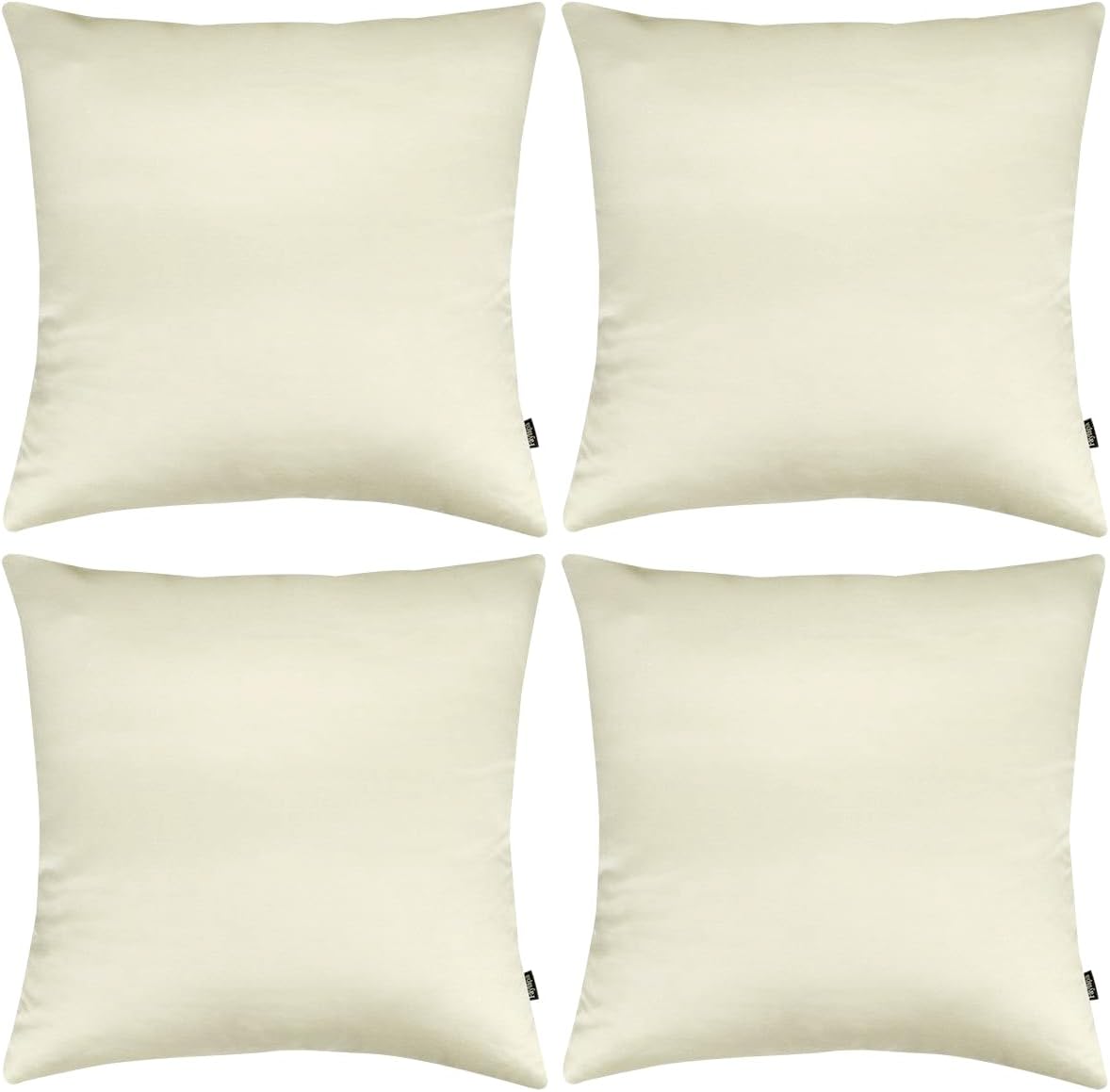 Faylapa 4 Pack Silky Satin Throw Pillow Cases Heavy Silk Satin Decorative Pillow Covers Solid Dyed Soft Pillow Cover Home Decor,20" x 20"…