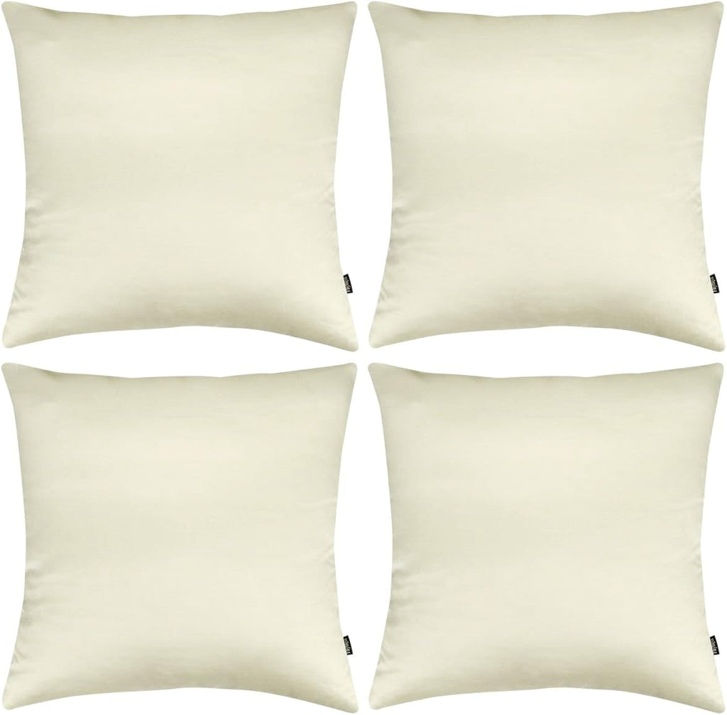 Faylapa 4 Pack Silky Satin Throw Pillow Cases Heavy Silk Satin Decorative Pillow Covers Solid Dyed Soft Pillow Cover Home Decor, 18" x…