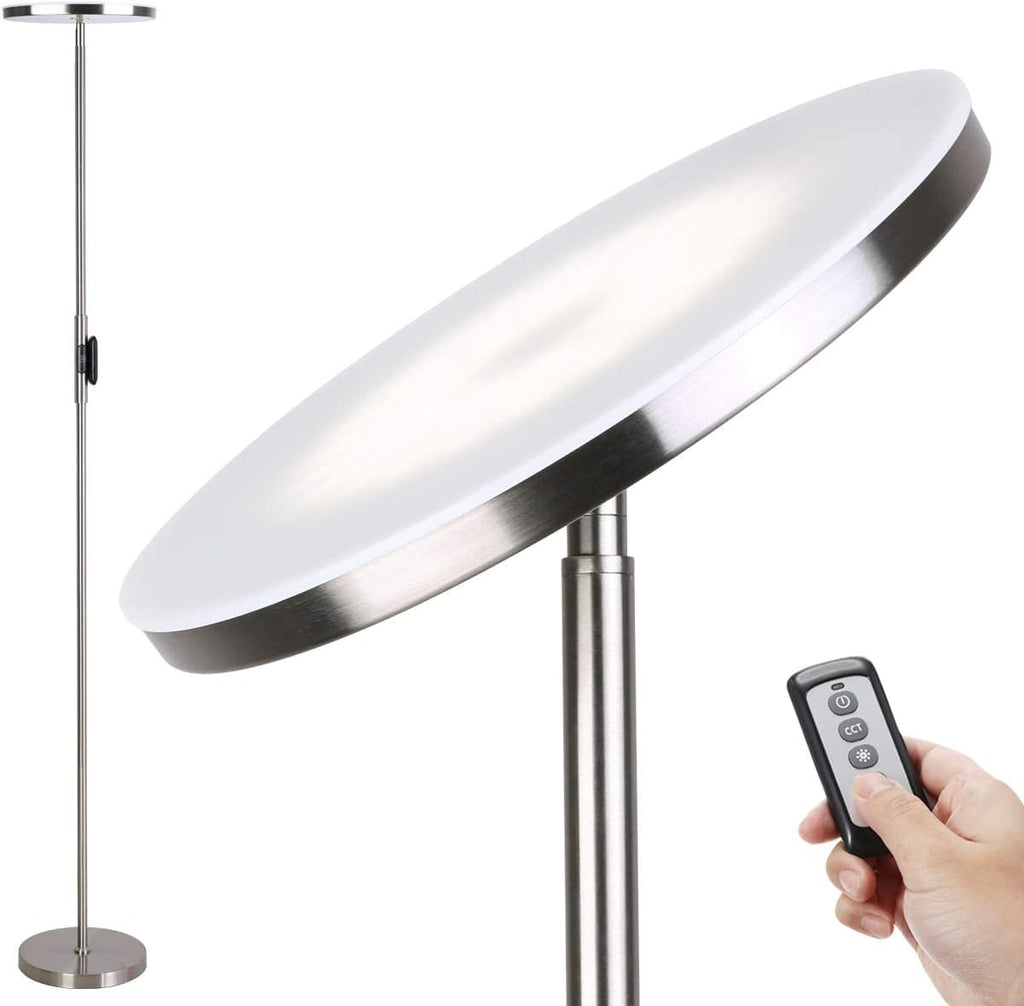 Floor Lamp,30W/2400LM Sky LED Modern Torchiere 3 Color Temperatures Super Bright Floor Lamps-Tall Standing Pole Light with Remote & Touch…