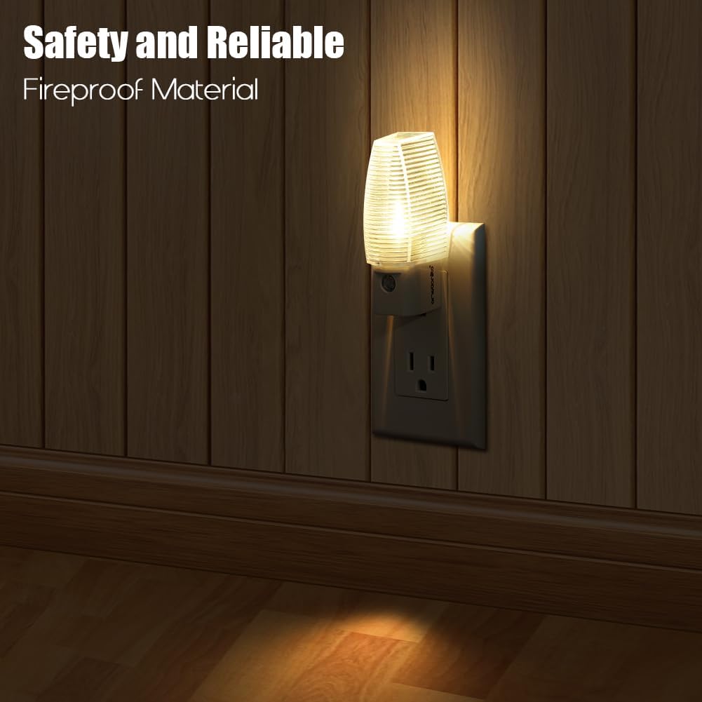 Emotionlite 8 Pack Plug in Night Light, Warm White LED Nightlight, Dusk to Dawn Sensor, Kids, Nursery, Bedroom, Bathroom, Hallway, Stairs…