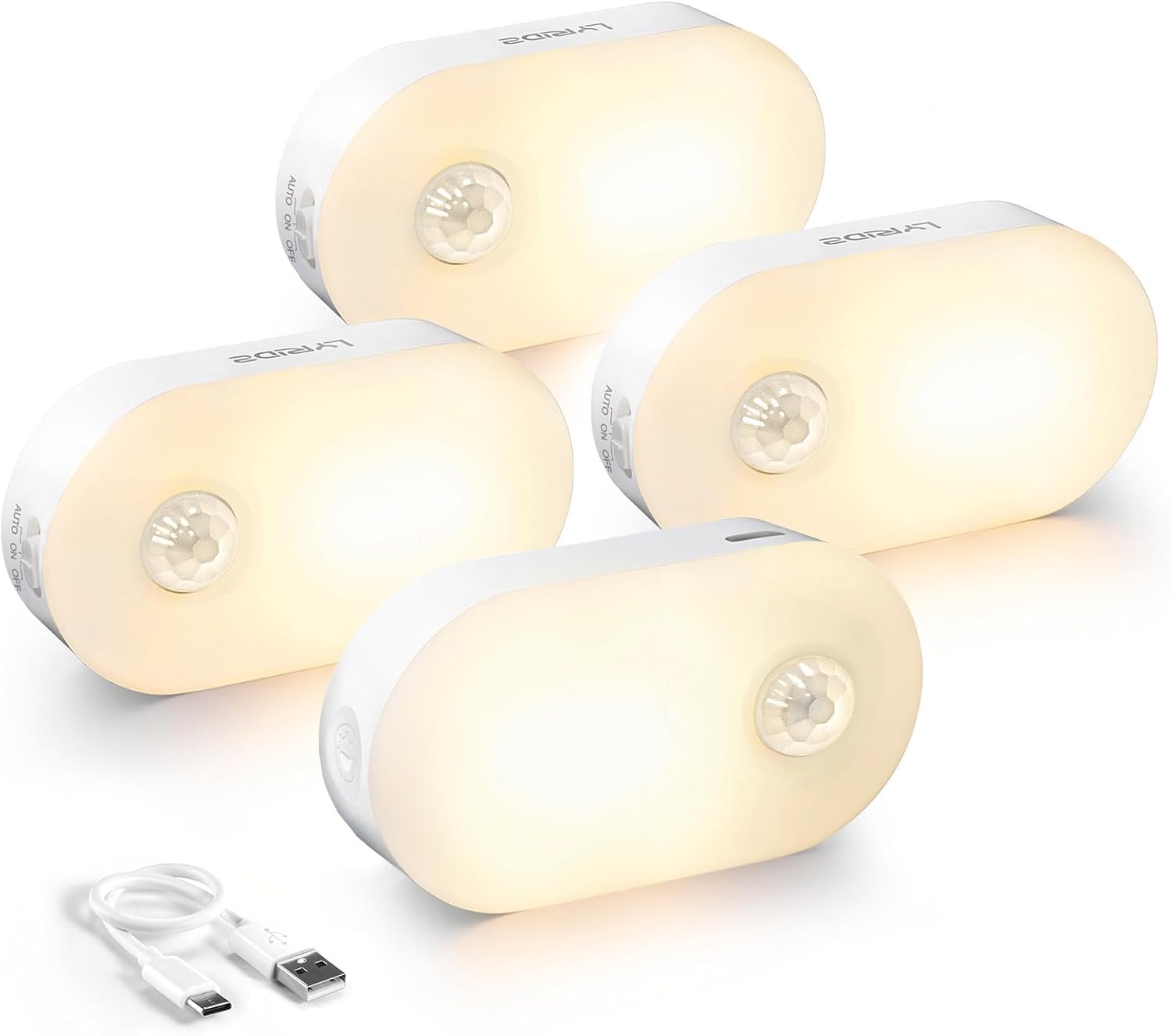 Lyridz Rechargeable Battery Night Light with Motion Sensor, Stick on Anywhere, 1-20LM Dimmable LED Nightlights for the Bedroom, Bathroom…