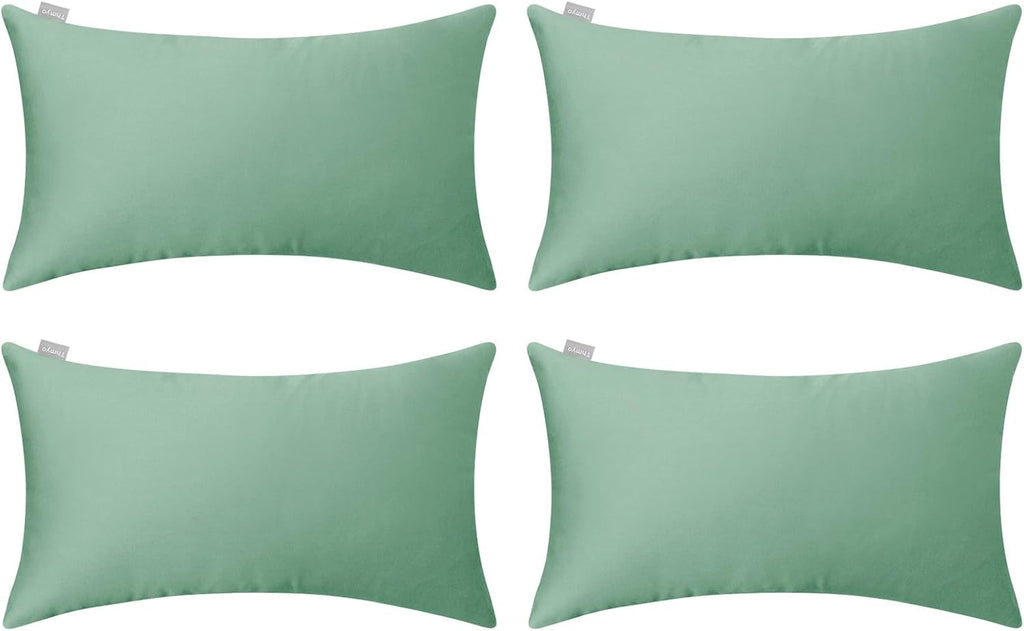 Thmyo 4-Pack 100% Cotton Lumbar Comfortable Solid Decorative Throw Pillow Case, Rectangle Cushion Cover Pillowcase Sublimation Blank Pillow…