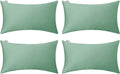 Thmyo 4-Pack 100% Cotton Lumbar Comfortable Solid Decorative Throw Pillow Case, Rectangle Cushion Cover Pillowcase Sublimation Blank Pillow…