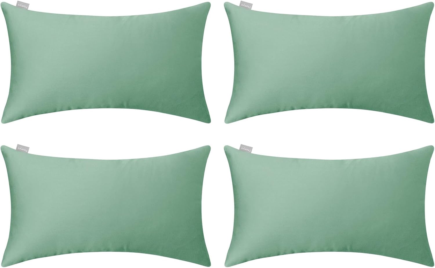 Thmyo 4-Pack 100% Cotton Lumbar Comfortable Solid Decorative Throw Pillow Case, Rectangle Cushion Cover Pillowcase Sublimation Blank Pillow…