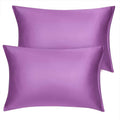 uxcell Queen Satin Pillowcase with Zipper, Super Soft and Luxury, Silky Pillow Cases Covers Set of 2, 21"x31", Purple