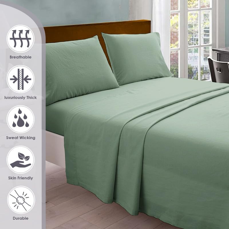Pizuna Twin Sheet Set 100% Luxury Cotton 800 Thread Count Soft Sateen Weave Breathable Hotel Quality Cooling Bed Sheets Twin Size Bedding S…