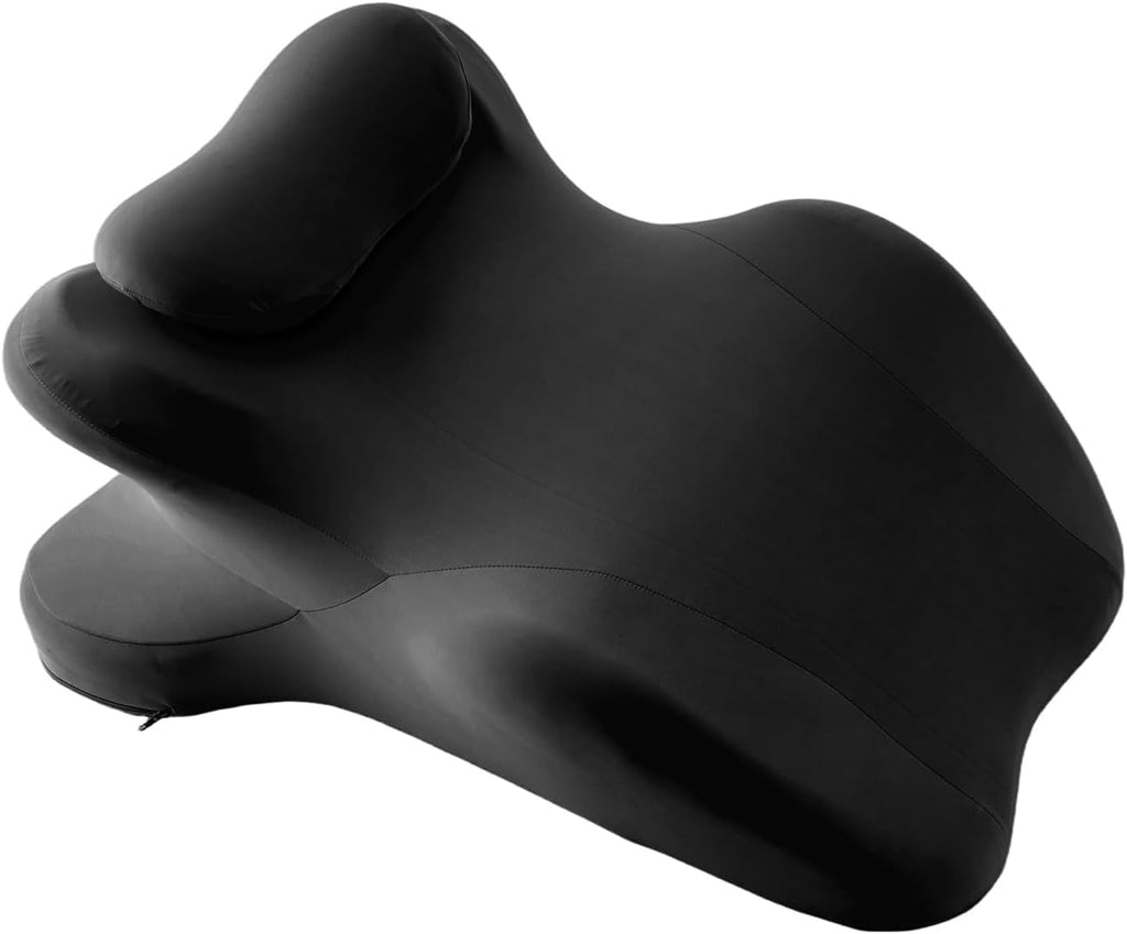 Reading Pillow for Watching tv and Reading in Bed, Ergonomic Wedge Pillow Prone Position with Support More Comfortable (Black, One Size)
