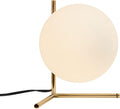 BOKT Mid Century Modern Brass Table Lamp Contemporary Gold Glass Globe Desk Lamp Vintage Bedroom Bedside Reading Lamp Golden Metal…