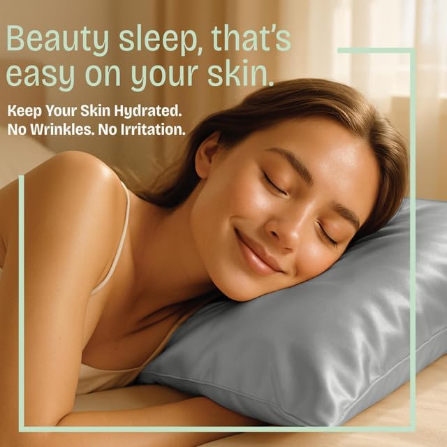 Blissford Satin Pillowcase with Zipper, for Hair and fabric comfort, Feels Soft and Cool Like a Silk Pillowcase, Satin Pillow Cases 2…