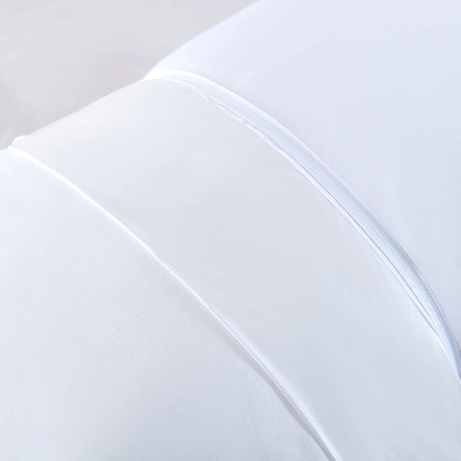 Kingnex 4 Pack Waterproof Feather Proof Pillow Protectors with Zipper on Long Side Standard Size Down Proof Striped Bed Pillow Cover