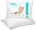 Nestl 2 Pack Toddler Pillow for Sleeping 13 x 18, Small Kids Pillow for Travel, Car, School, Nap, & Toddler Bed, Machine Washable Soft Cott…