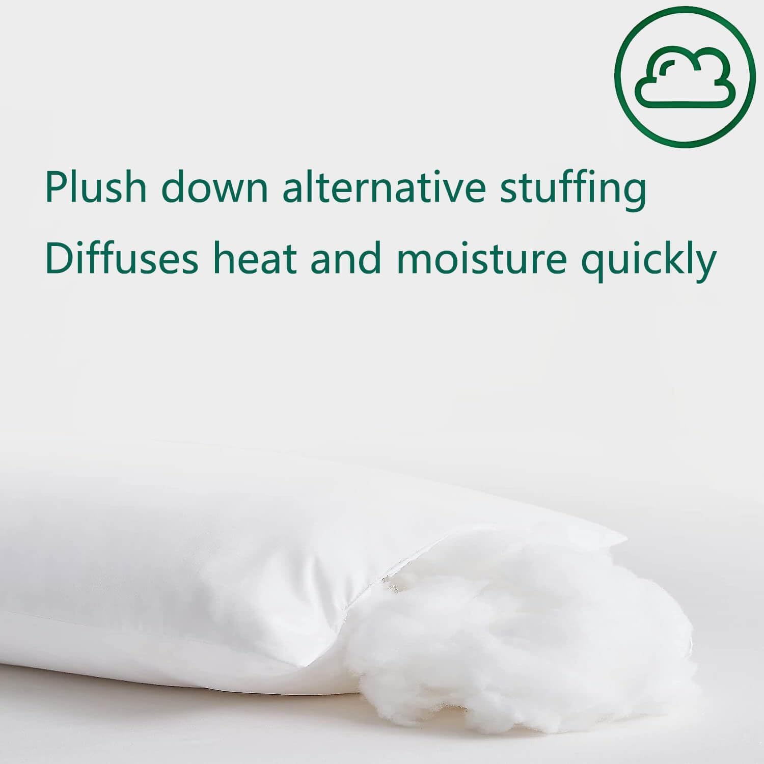 Flat Ultra Thin Bed Pillows Standard Size Pillow Set of 2 Extra Soft Down Alternative for Stomach Back Sleeper White 20x26inches
