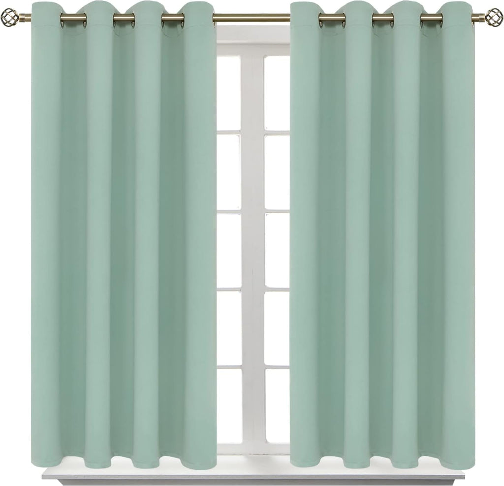 BGment Blackout Curtains - Grommet Thermal Insulated Room Darkening Bedroom and Living Room Curtains, Set of 2 Panels (52 x 54 Inch, Frosty…