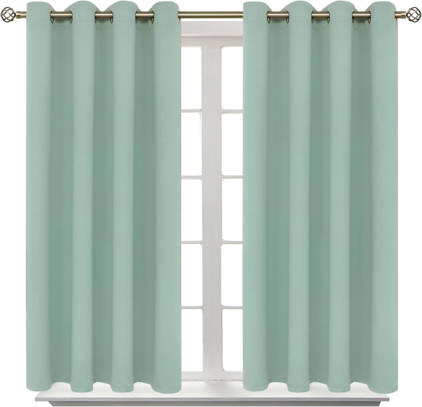 BGment Blackout Curtains - Grommet Thermal Insulated Room Darkening Bedroom and Living Room Curtains, Set of 2 Panels (52 x 54 Inch, Frosty…