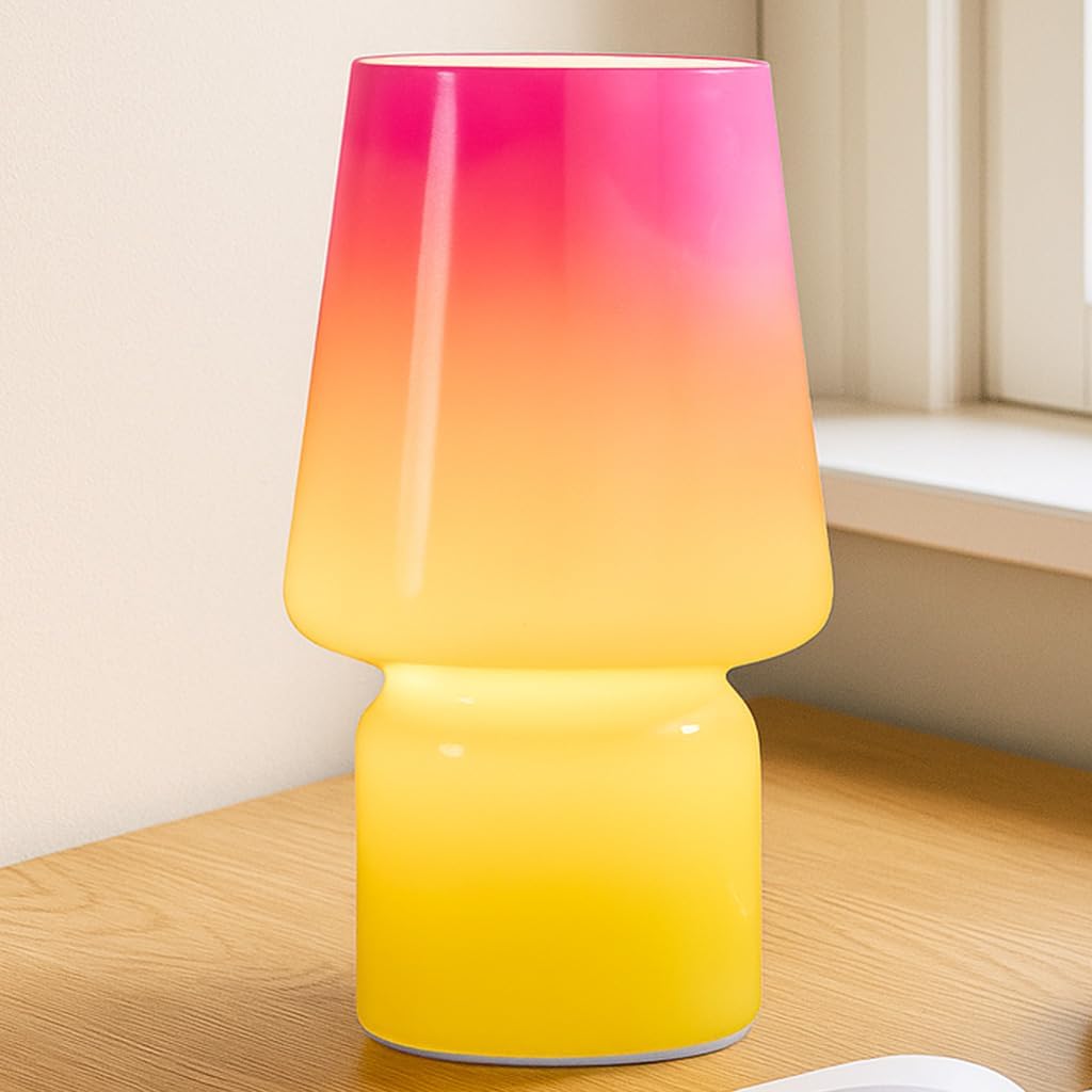 Mushroom Lamp, Mother's Day Gifts, Small Table Lamp, Cute Nightstand Kitchen Mini Lamp, Glass Table Lamp, Suitable for Bedrooms, Kitchens…