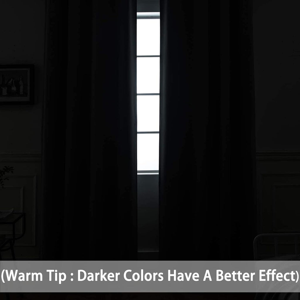 Yakamok Thermal Insulated Blackout Curtains for Bedroom, Grommet Top Room Darkening Window Drapes for Living Room, 42W x 84L, Burgundy…