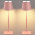 Yogaret Pink Cordless Table Lamp Set of 2 for Patio Restaurant Home Dinner Dining