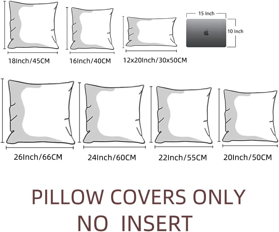 Fancy Homi 4 Packs Decorative Throw Pillow Covers for Living Room Couch Bed, Modern Farmhouse Boho Home Décor Accent Cushion Case, 18" x…