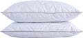 puredown® Goose Feathers and Down Pillow with Diamond Quilting with 100% Cotton Cover, Pack of 2, King Size