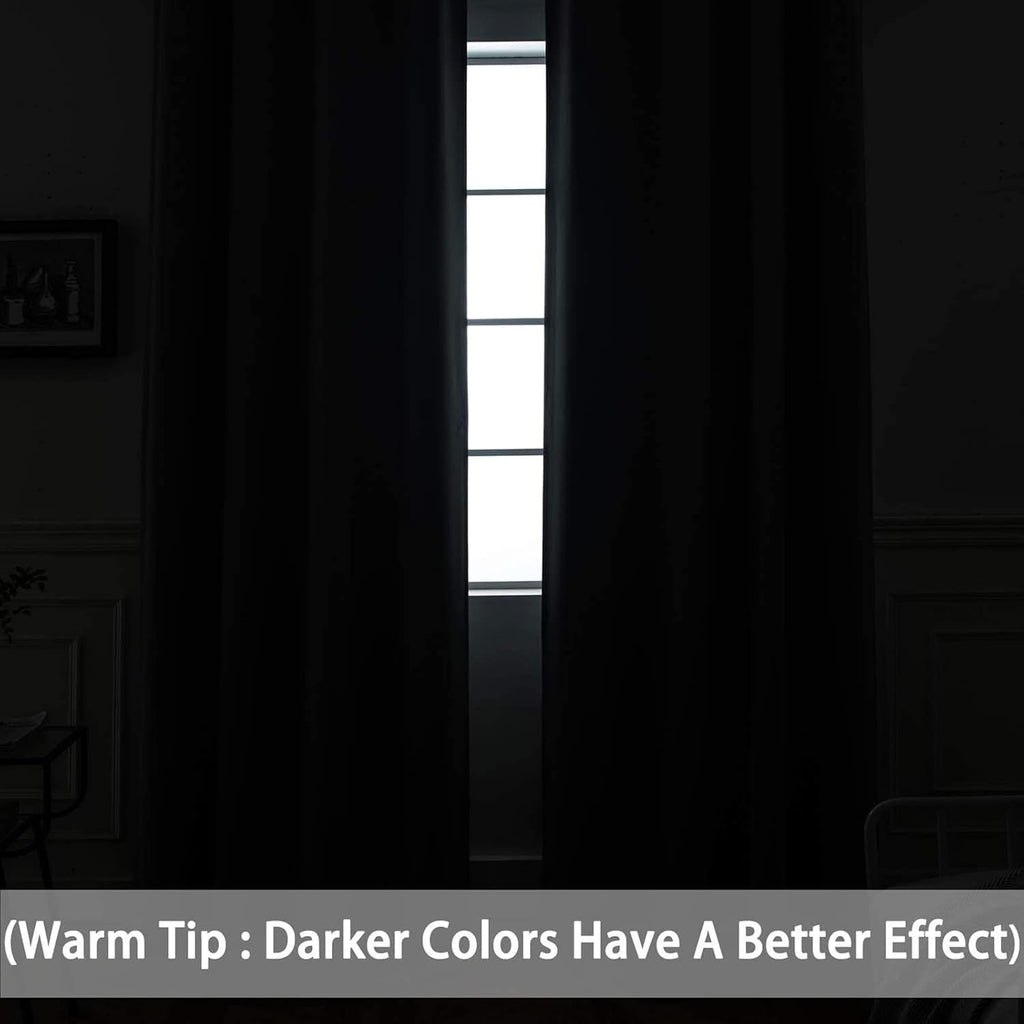 Yakamok Blackout Curtains Room Darkening Thermal Insulated Window Panels, Solid Grommet Top Drapes for Bedroom/Living Room(52Wx90L, Grey…