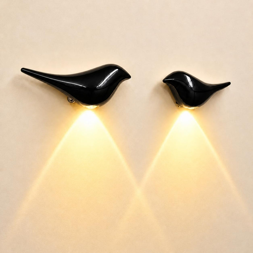 2-Pack Obsidian Bird Wall Lamp, Cordless Motion Sensor Wall Light Indoor, Rechargeable Battery Operated Night Light for Home Bedroom…