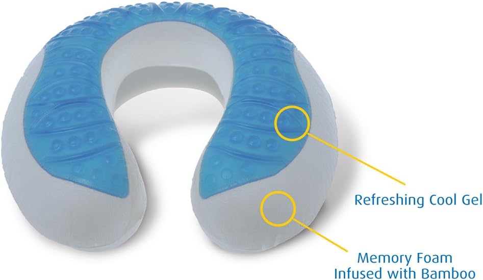 Cloudz Comfort Gel Memory Foam Travel Neck Pillow - Black