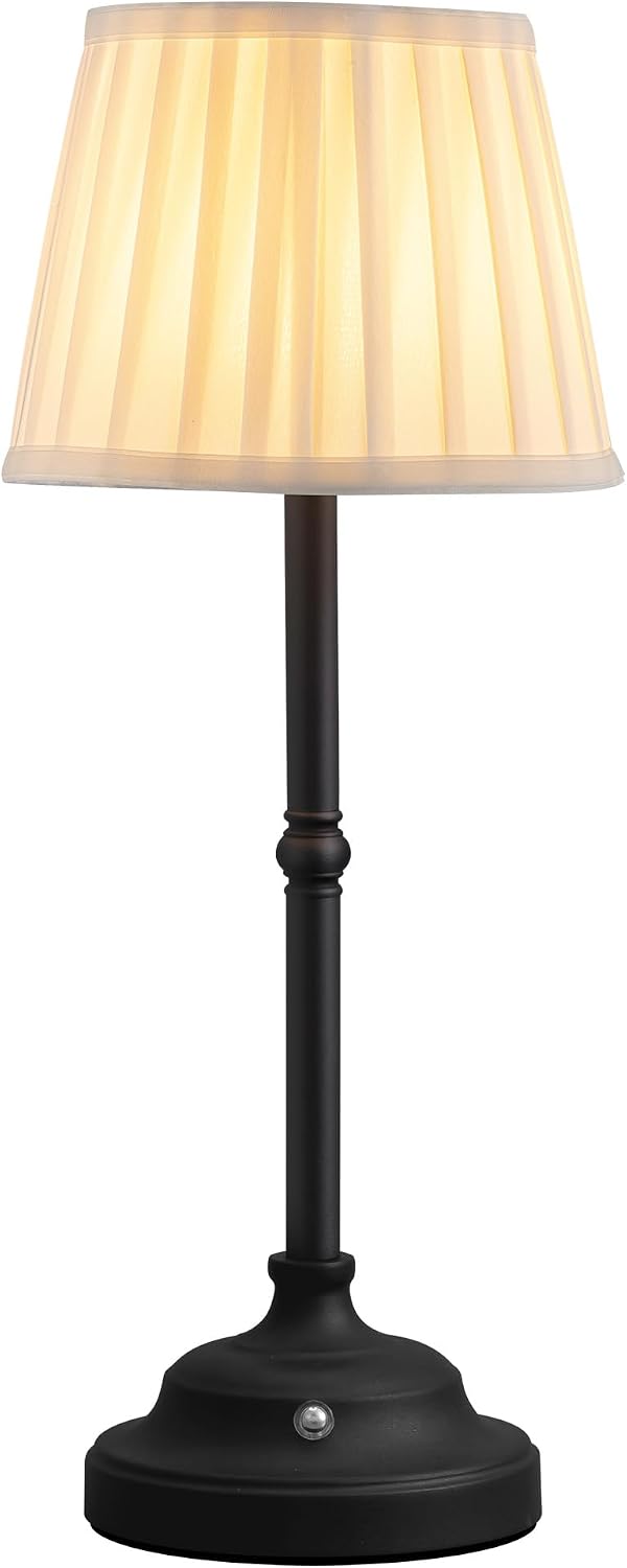 KDG Cordless LED Table Lamp, Portables Fabric Shade Desk Lamps, 4000mAh Rechargeable Battery Powered Lighting, Dimmable Light for Dining…