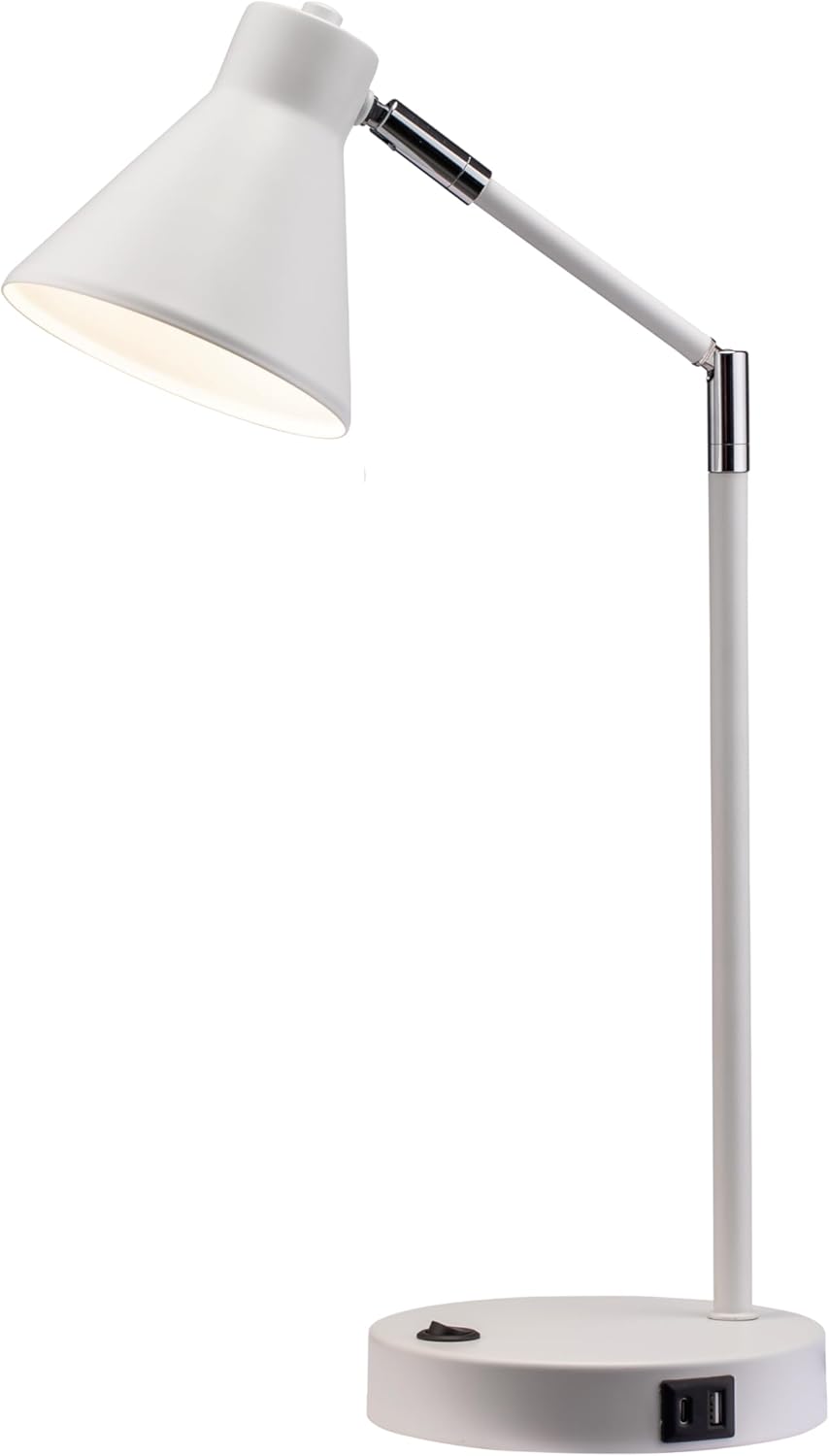 O'Bright Astrum - LED Desk Lamp with Dual USB Charging Ports, 100% Metal, 270 Degree Swivel Arms, Soft White Light (3000K), Bedside &…