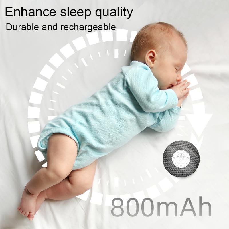 yewei YEVIK Portable Sound Machine for Baby Sleep & Travel, 39 Soothing Sounds with Night Light, USB-C Rechargeable, Timer, White Noise Mak…