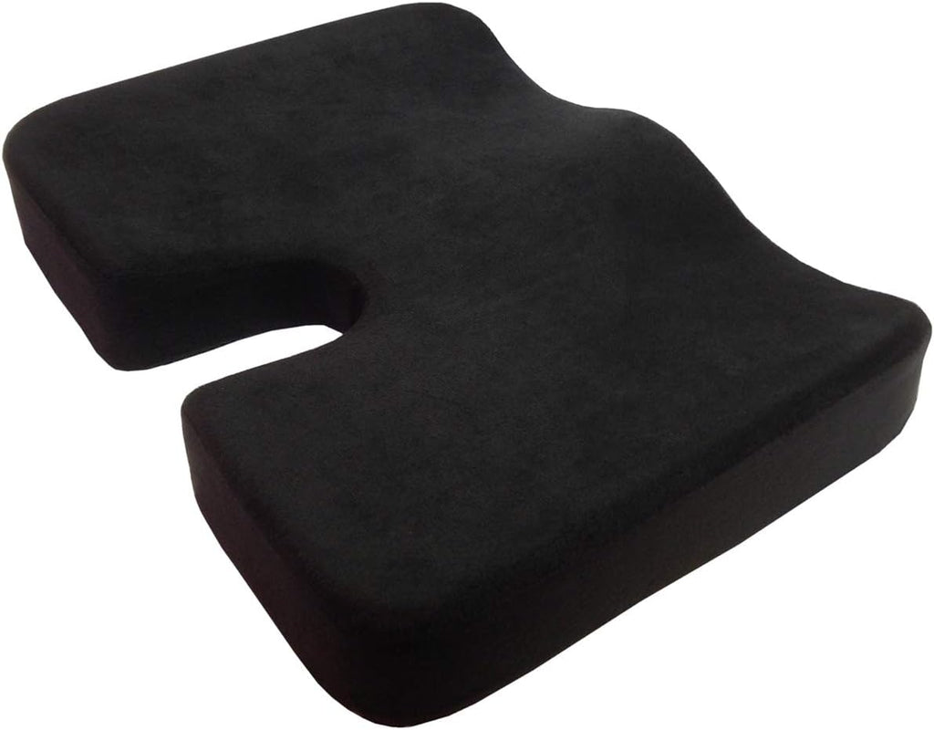 Kieba Coccyx Seat Cushion, Gel Memory Foam Large Orthopedic Tailbone Pillow for Sciatica, Back, and Tailbone Pain (Black) 1 Count Black
