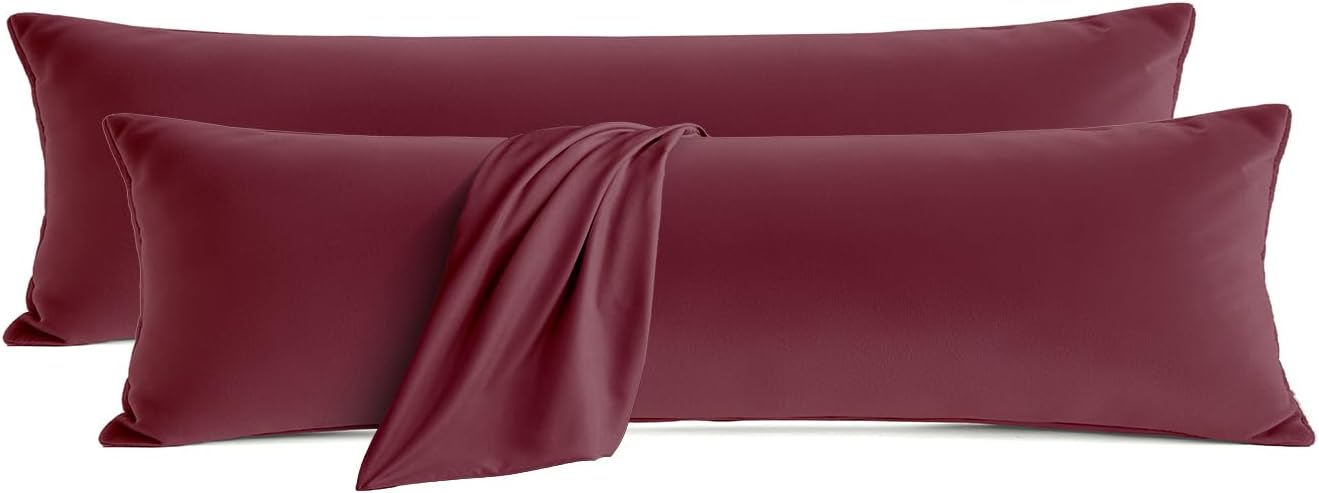 QJFabricCO Q&J Fabric Co. Body Pillow Pillowcase Set of 2, Brushed Microfiber 20x54 Pillow Cases, Soft, Wrinkle-Free, Fade-Resistant, Pillow…