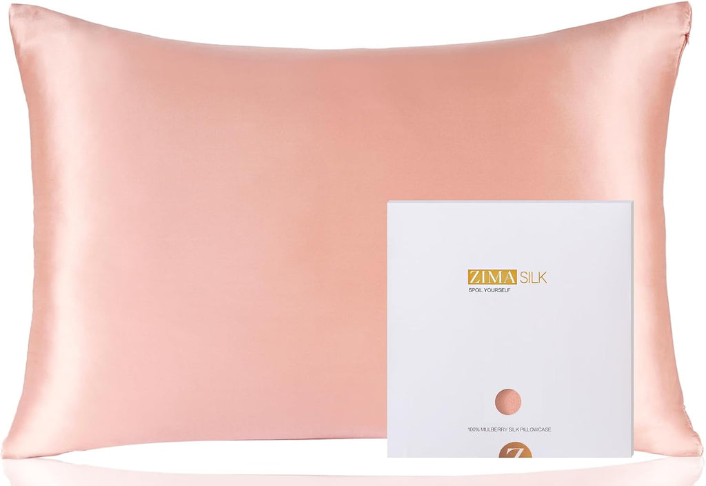 Zimasilk 100% Pure Mulberry Silk Pillowcase for Hair and Skin everyday comfort, Soft and Smooth, Both Sides Grade 6A Silk,600 Thread…