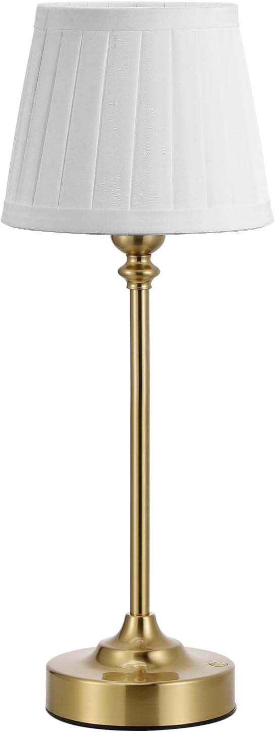Cordless Table Lamp Rechargeable Gold - 1 Pack Brass 4000mAH Battery Operated Lamp for Decor, 3000K Stepless Dimming Touch Control…
